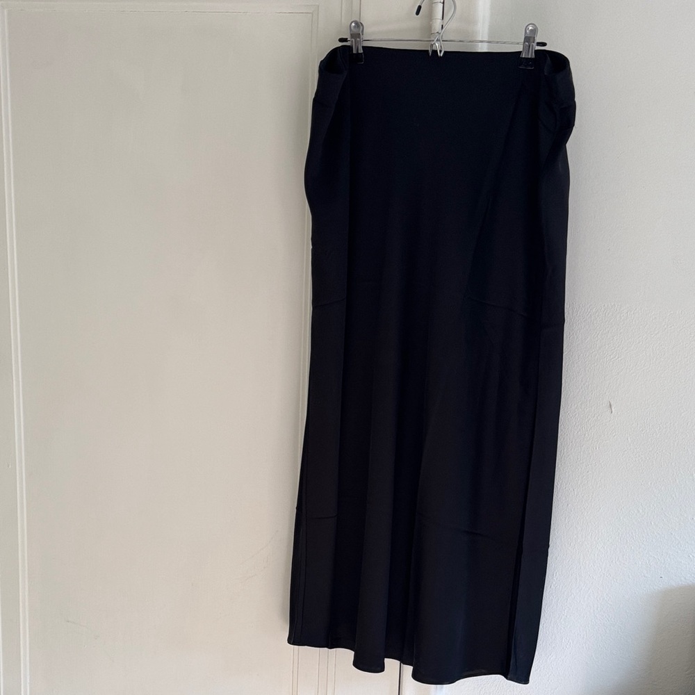 J. Crew Classic Black Satin  Maxi Skirt